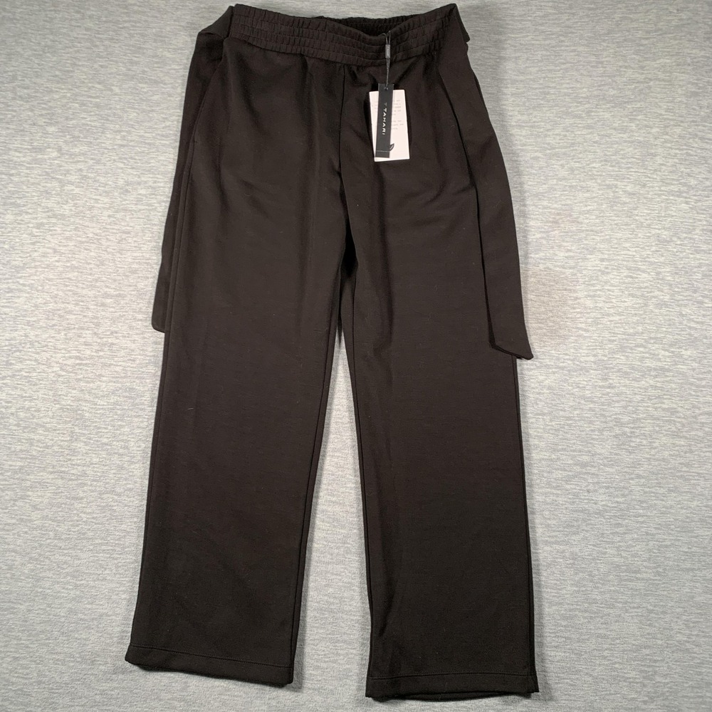T Tahari Pants Womens Small Black Modal Jersey Elastic Waist Sweatpants Lounge
